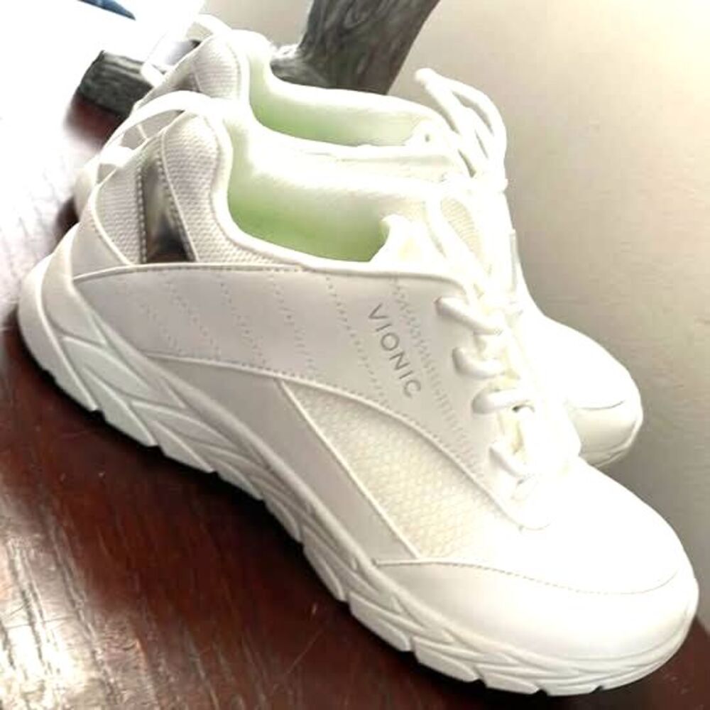 Vionic Lumina White Athletic Sneakers Womens Size 8 Orthotic Comfort Laceup NWOB
